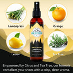 Lumi Outdoors Natural Shoe Deodorizer Spray 3 Pack Bundle - Lemon Eucalyptus, Citrus Tea Tree, Lavender Tea Tree