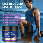 Nighttime Magnesium Cream, Topical Magnesium Cream for Sleep, Muscle Soreness & Cramps Relief - Apply to Legs, Arms or Chest - T