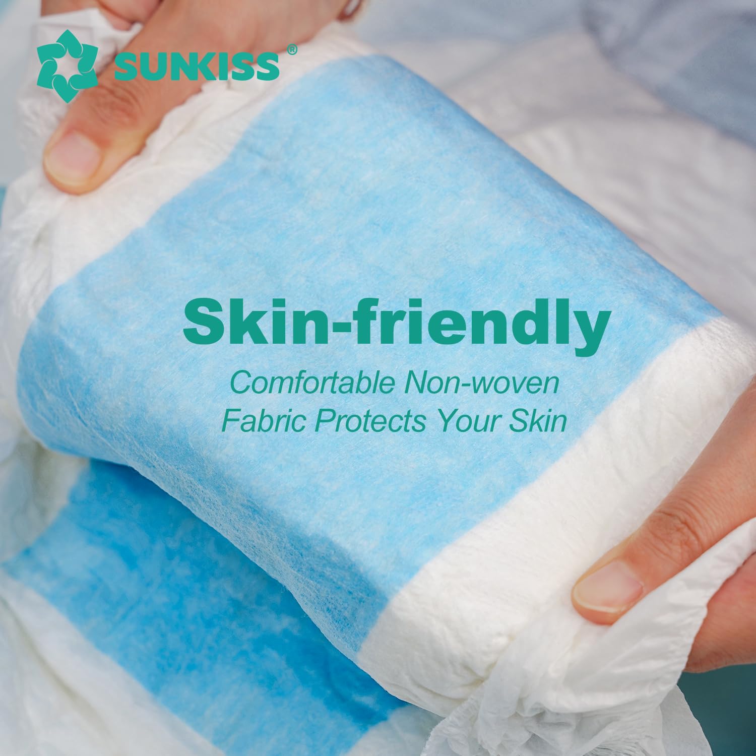 SUNKISS TrustPlus Adult Diapers with Maximum Absorbency, Disposable Incontinence Briefs with Tabs for Men and Women, Odor Contro