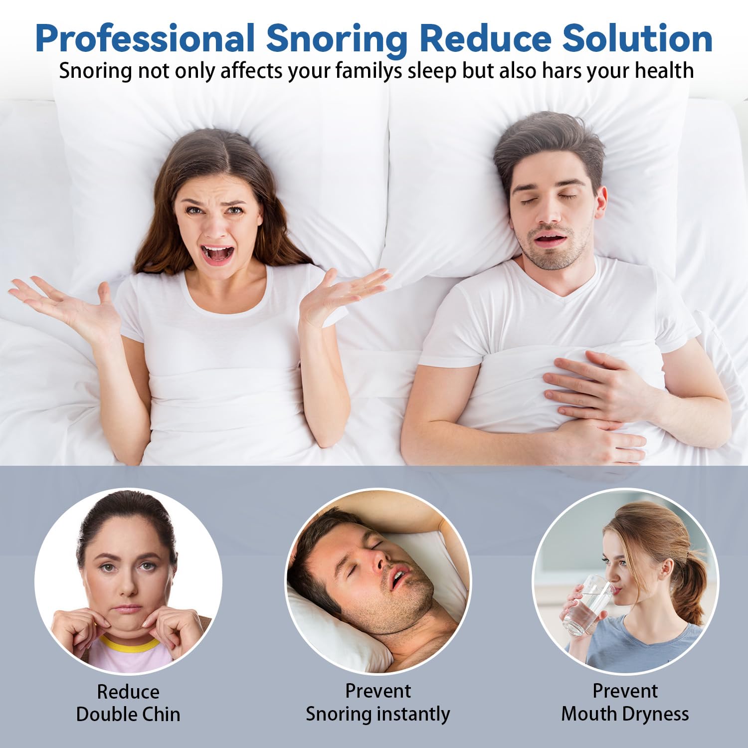 Chin Strap for CPAP Users,Chin Strap for Snoring,Adjustable & Breathable Anti Snoring Chin Strap for Sleeping, Jaw Strap for Sle