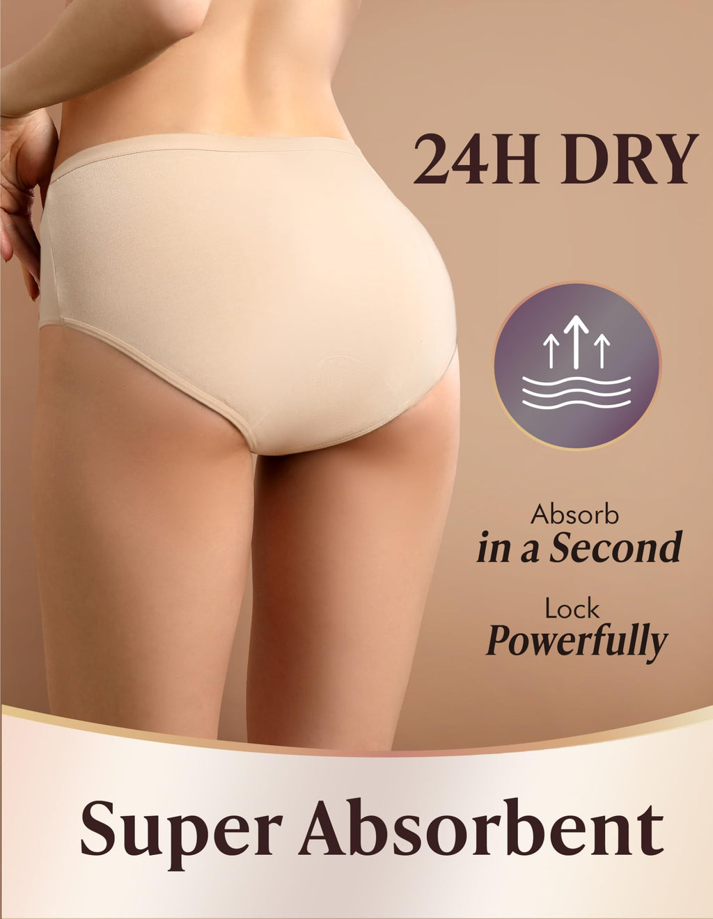 AIRCUTE Washable Adult Urine Incontinence Underwear for Women Leak Proof Absorbent Bladder Protective Panties (X-Large, 5 Pack)