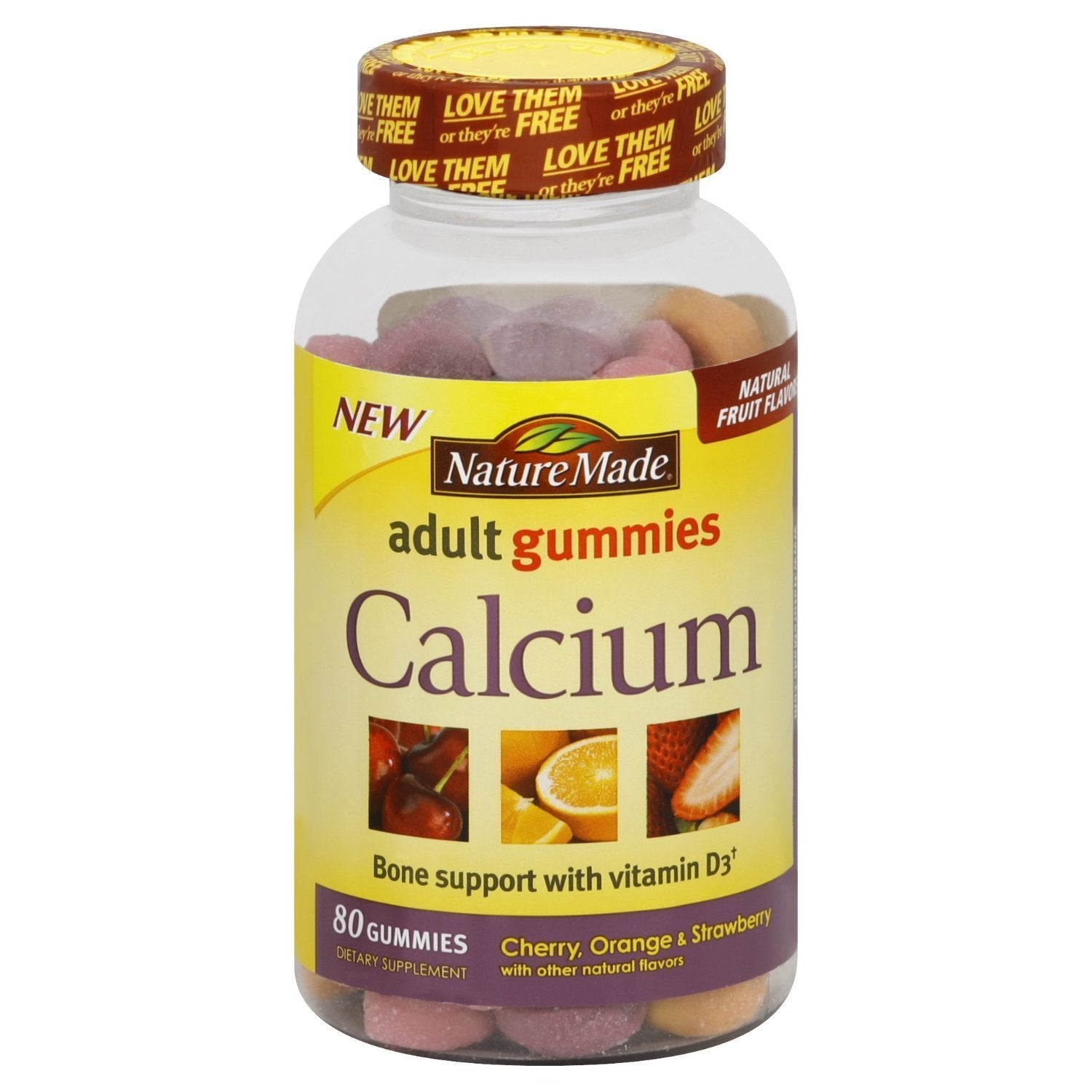 Nature Made Calcium Adult Gummies, 80 Count (Pack of 3)
