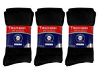 6 Pairs of Diabetic Over The Calf - Knee High Cotton Socks (Black - 6 Pairs, Fit Men's Shoe Size 10-12)