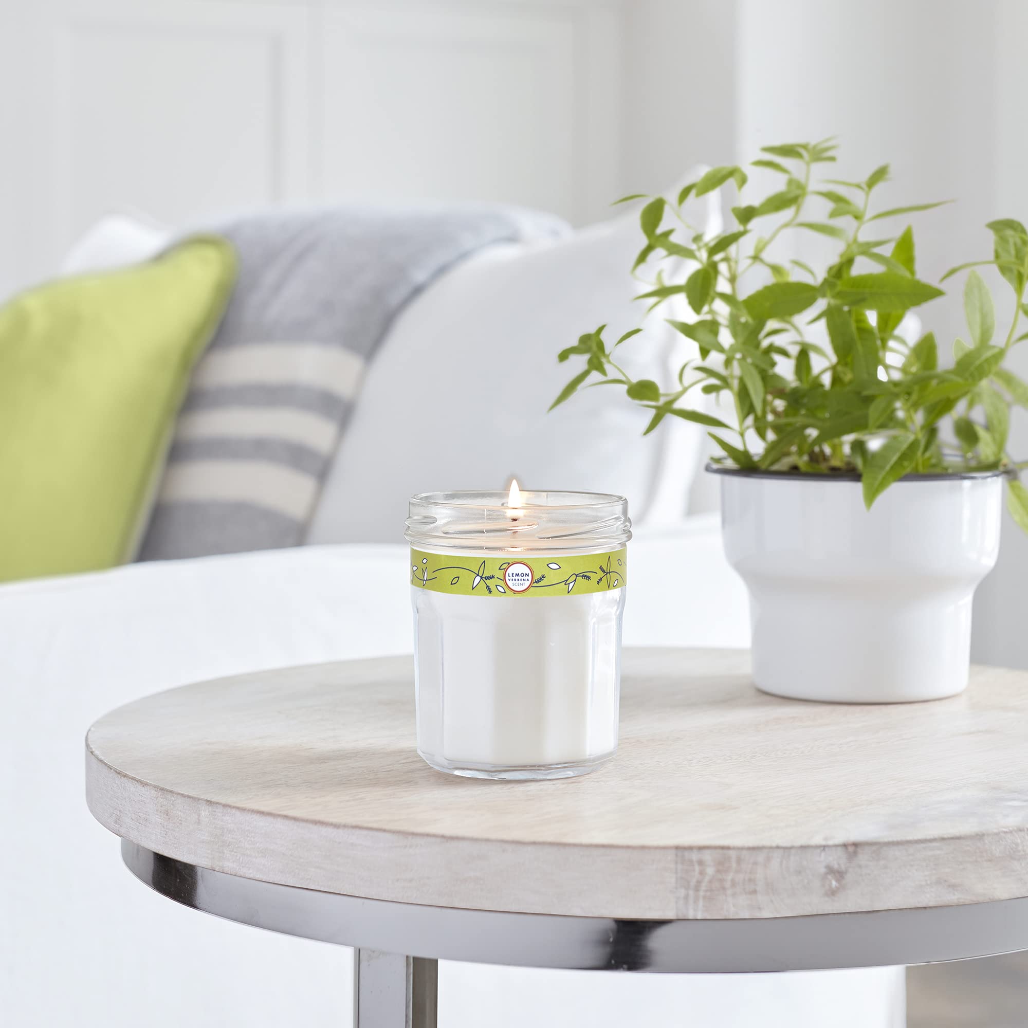 Mrs. Meyers Clean Day Soy Scented Candle, Lemon Verbena 7.2 oz (Pack of 6)