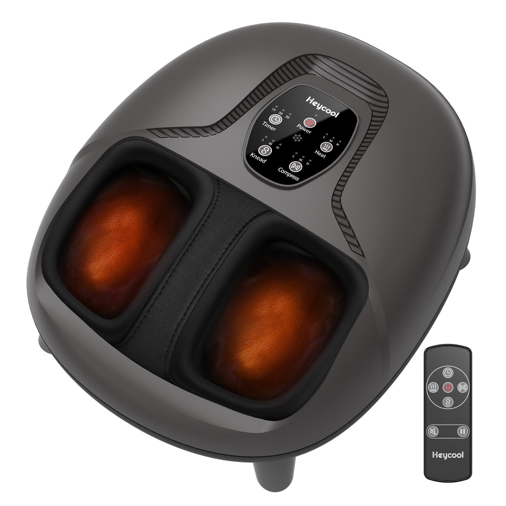 Heycool Foot Massager with Heat, FSA HSA Eligible, Remote Control, Shiatsu Foot Massager for Plantar Fasciitis, Neuropathy, Knea