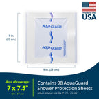 TIDI AquaGuard Sheet - 9    x 9    - Shower Protection Sheet - Self-Adhesive Moisture Barrier - Made without Latex - Wound Cover