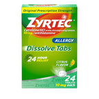 Zyrtec 24 Hour Allergy Relief Dissolving Tablets with 10 mg Cetirizine HCl Antihistamine, Allergy Medicine for Relief from Aller