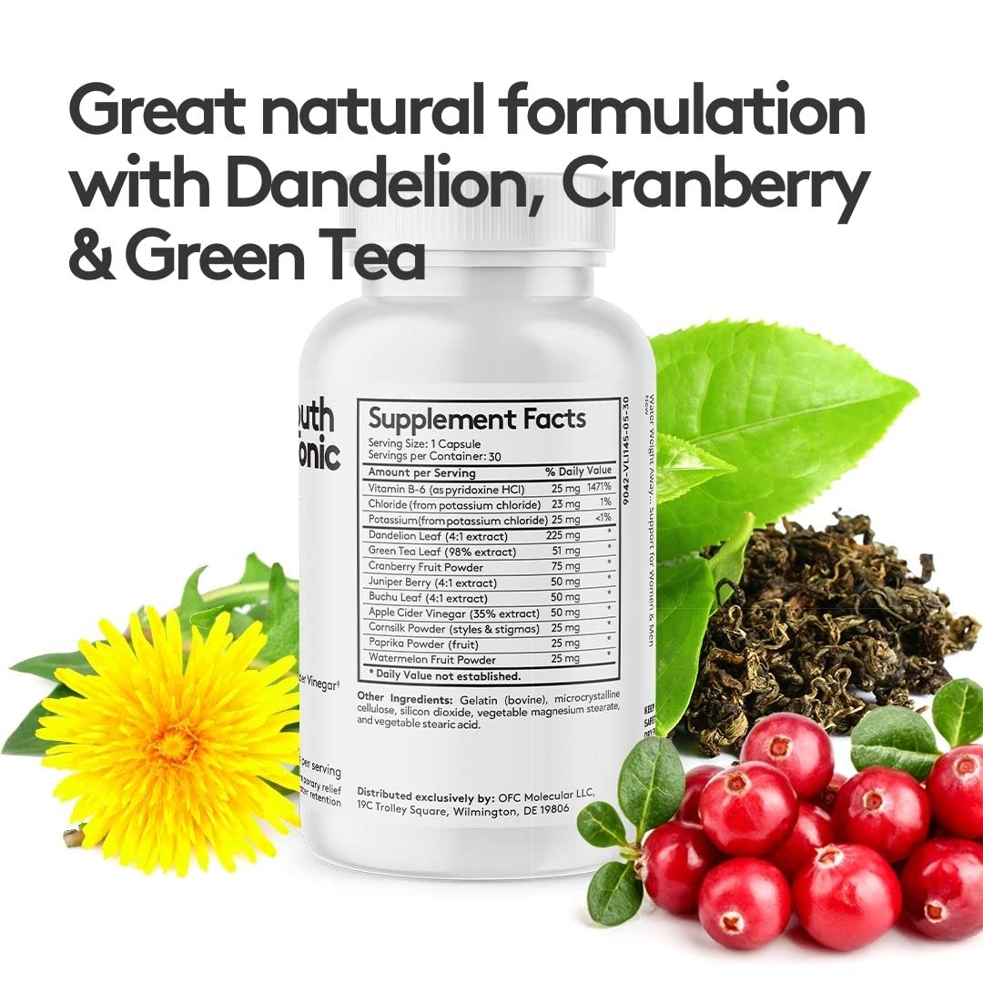 Youth & Tonic Water Retention Pills for Women and Hormone Balance Capsules for Swelling & Loss of Water and to Maintain Healthy