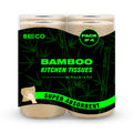 Beco Bamboo 2 Ply Kitchen Tissue/Towel Roll | 240 Pulls (60 Pulls X 4 Rolls) | 100% EcoFriendly  Pure Bamboo Pulp |Soft & Sup