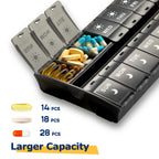 XL Large Pill Organizer 7 Day, Weekly Medicine Pill Box 2 Times a Day,Am Pm Pill Case Organizer 14 Compartments with Hinged Lids
