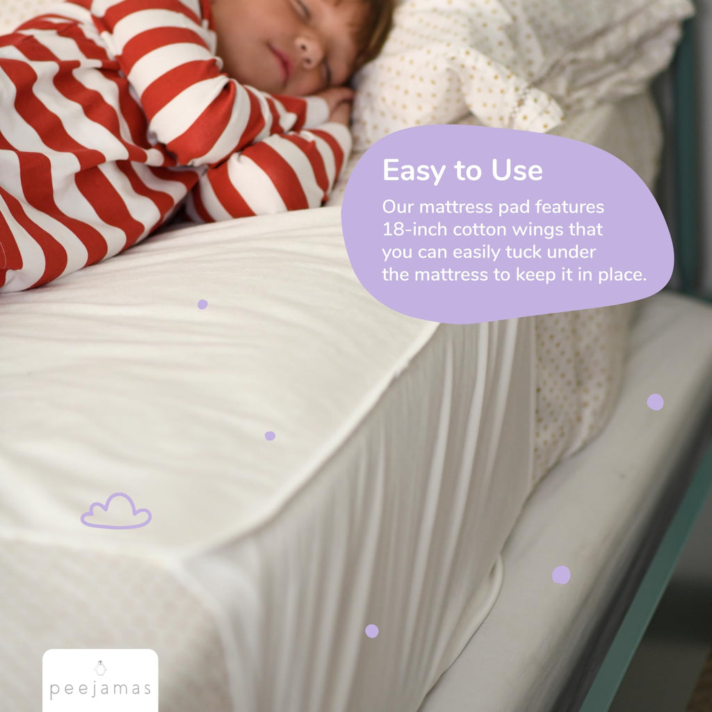 Peejamas Potty Training Pee Pads for Kids, Toddler - 100% Waterproof, Non Slip & Reusable Mattress Protector - Fits Twin Mattres