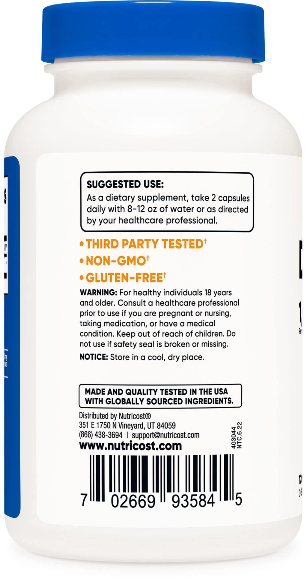 Nutricost D-Mannose 500 mg, 120 Caps (2 Bottles) - 1000mg Per Serving, Non-GMO and Gluten Free