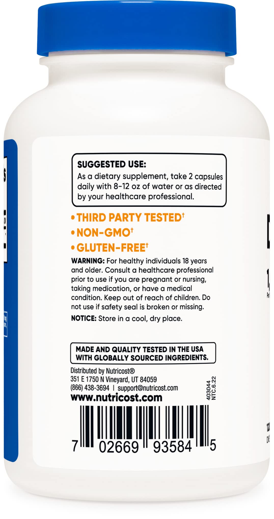 Nutricost D-Mannose 500 mg, 120 Caps (2 Bottles) - 1000mg Per Serving, Non-GMO and Gluten Free