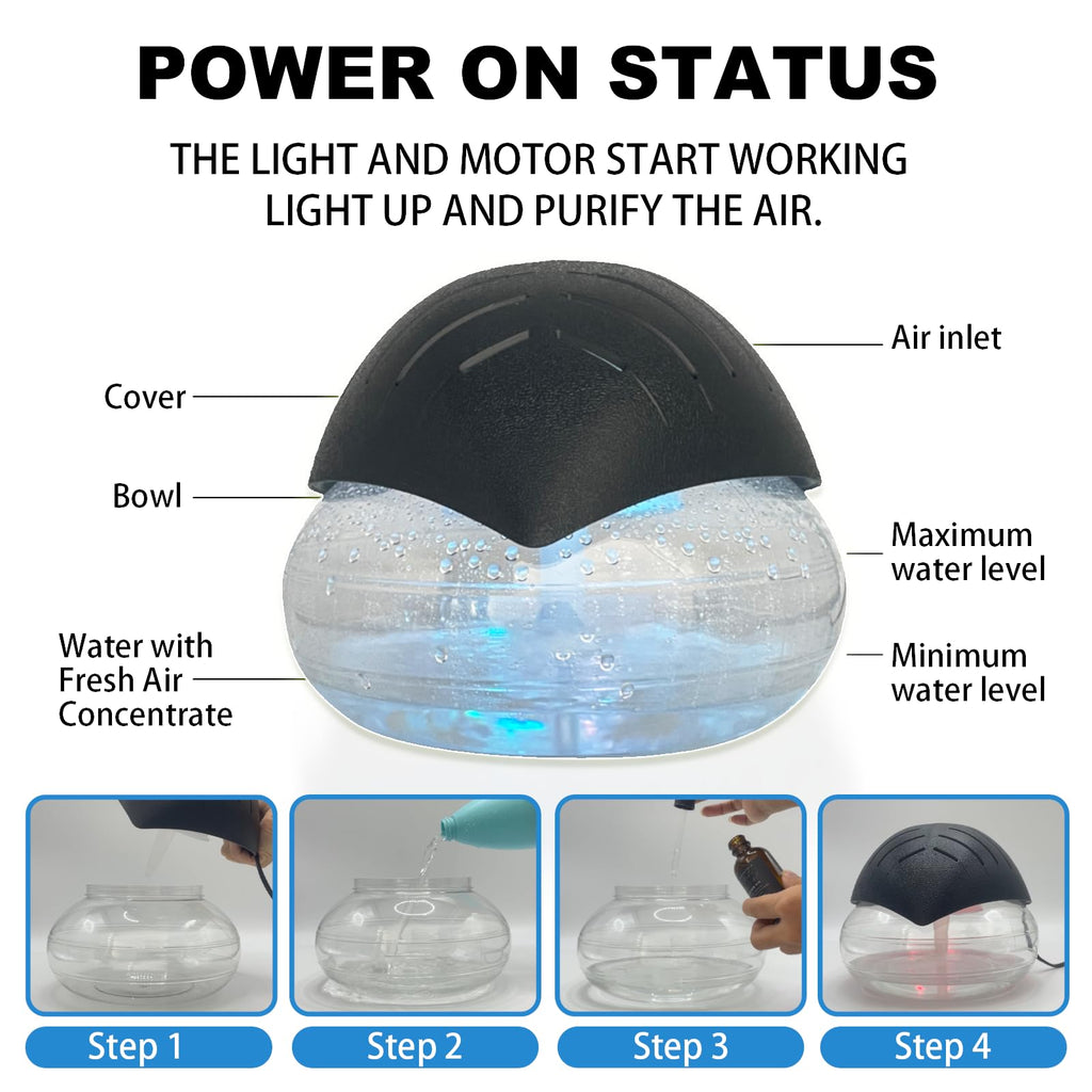 Air freshener (White) - for home, bedroom and office - Essential oil aroma diffuser with LED coloured night light with soothing