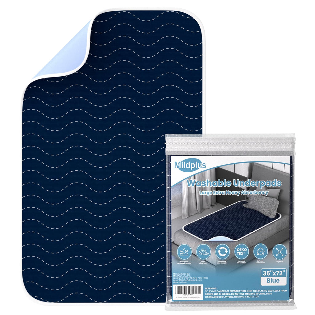 Ultra-Absorbent Extra Large Washable Waterproof Bed Pads 36X72 Reusable, Leakproof Incontinence Bed Pads for Adults, Babies & Pe