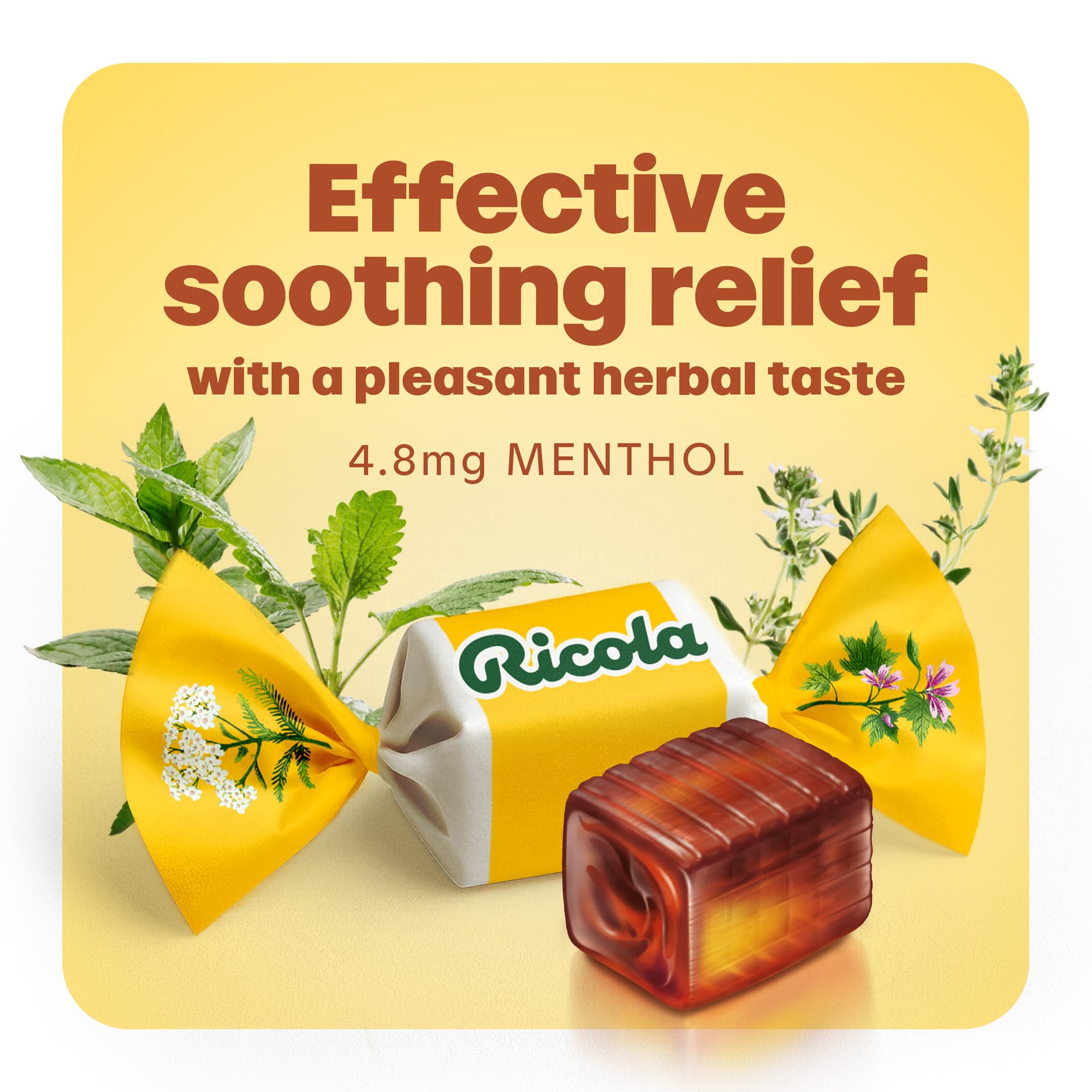 Ricola Original Herb Cough Drops with Menthol - Cough and Sore Throat Relief - 45 Count - Herbal Throat Lozenges