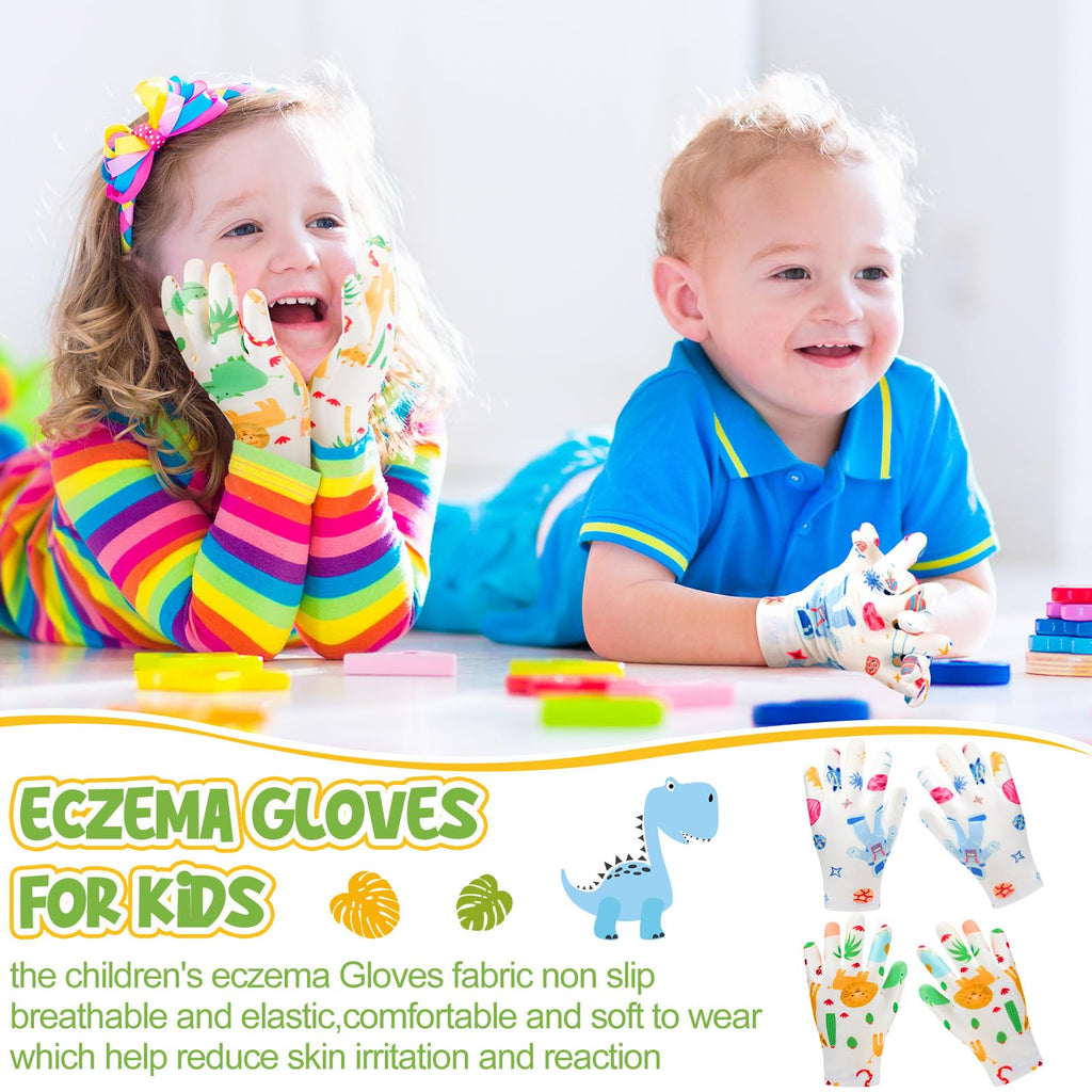 Xtinmee 20 Pairs Eczema Gloves for Kids Cotton Moisturizing Gloves for Sensitive Irritated Skin Eczema Reusable Elastic Hand Cov