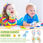 Xtinmee 20 Pairs Eczema Gloves for Kids Cotton Moisturizing Gloves for Sensitive Irritated Skin Eczema Reusable Elastic Hand Cov