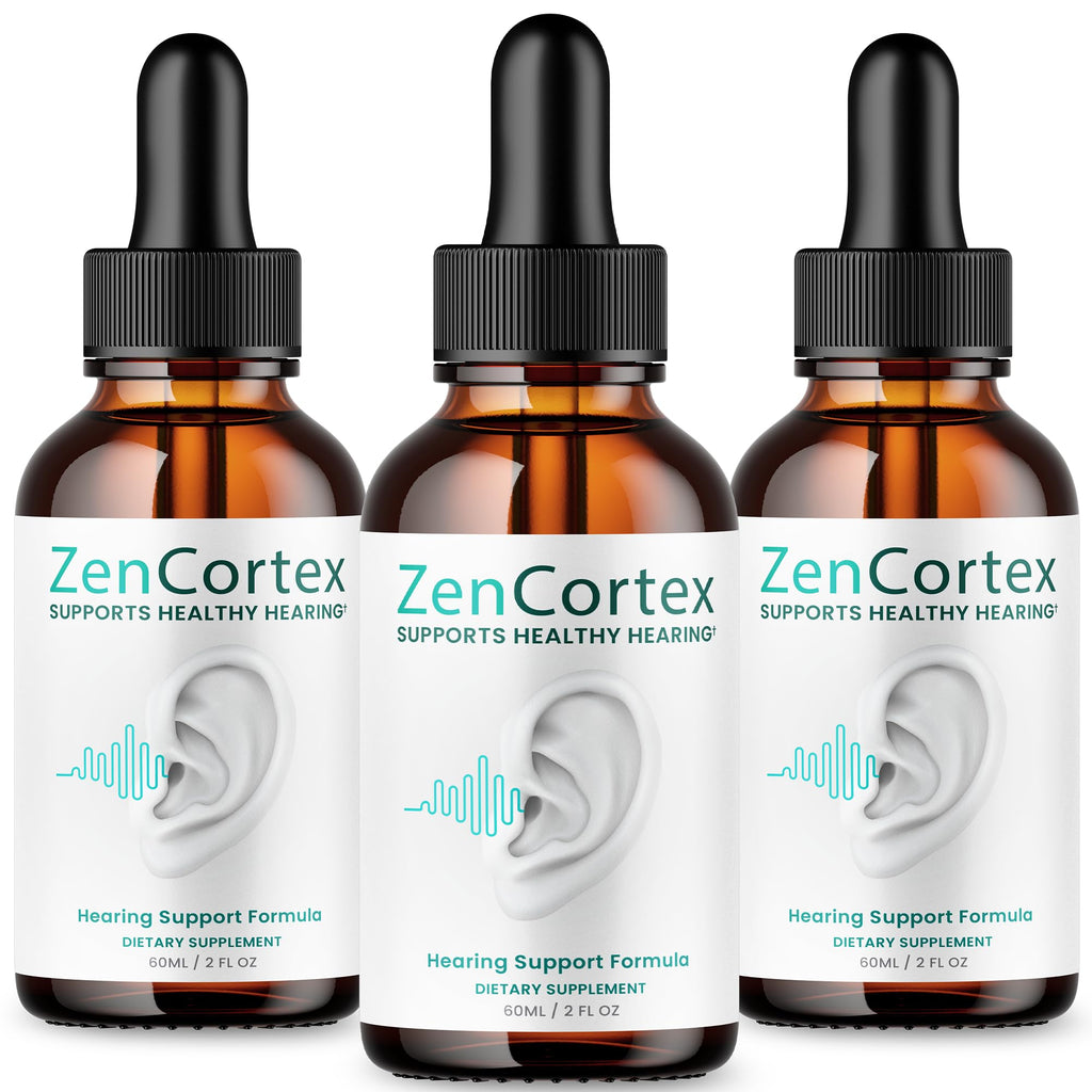(3 Pack) Zencortex For Tinnitus Relief - Official Formula - Zencortex Drops for Ears, Zen Cortex 24 Tinnitus Drops Liquid Supple