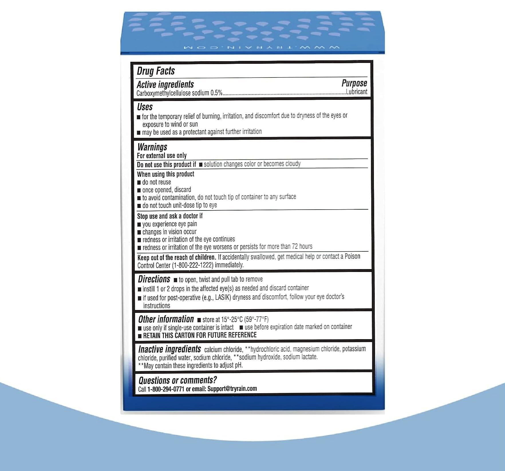 Rain Preservative Free Eye Drops for Severe Dry Eyes - More Natural Eye Drops for Dry Eye Relief - Proprietary Formula Relieves