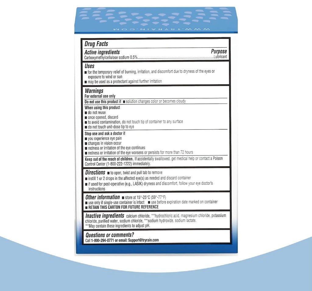 Rain Preservative Free Eye Drops for Severe Dry Eyes - More Natural Eye Drops for Dry Eye Relief - Proprietary Formula Relieves