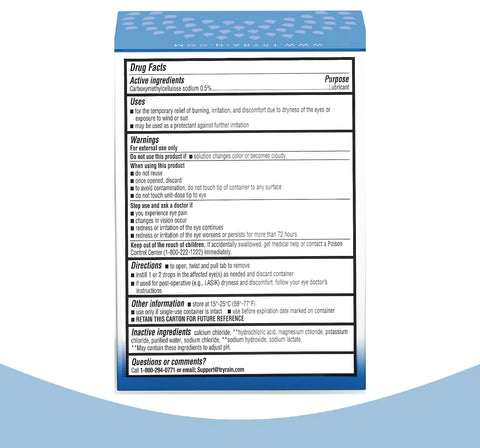Rain Preservative Free Eye Drops for Severe Dry Eyes - More Natural Eye Drops for Dry Eye Relief - Proprietary Formula Relieves 