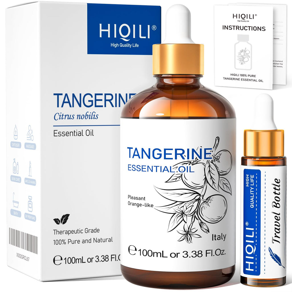 HIQILI 100ML Tangerine Essential Oil, Skin Care, Hair Care, Air Purification, Can be Added to Body Lotion, Shampoos, Diffusers U