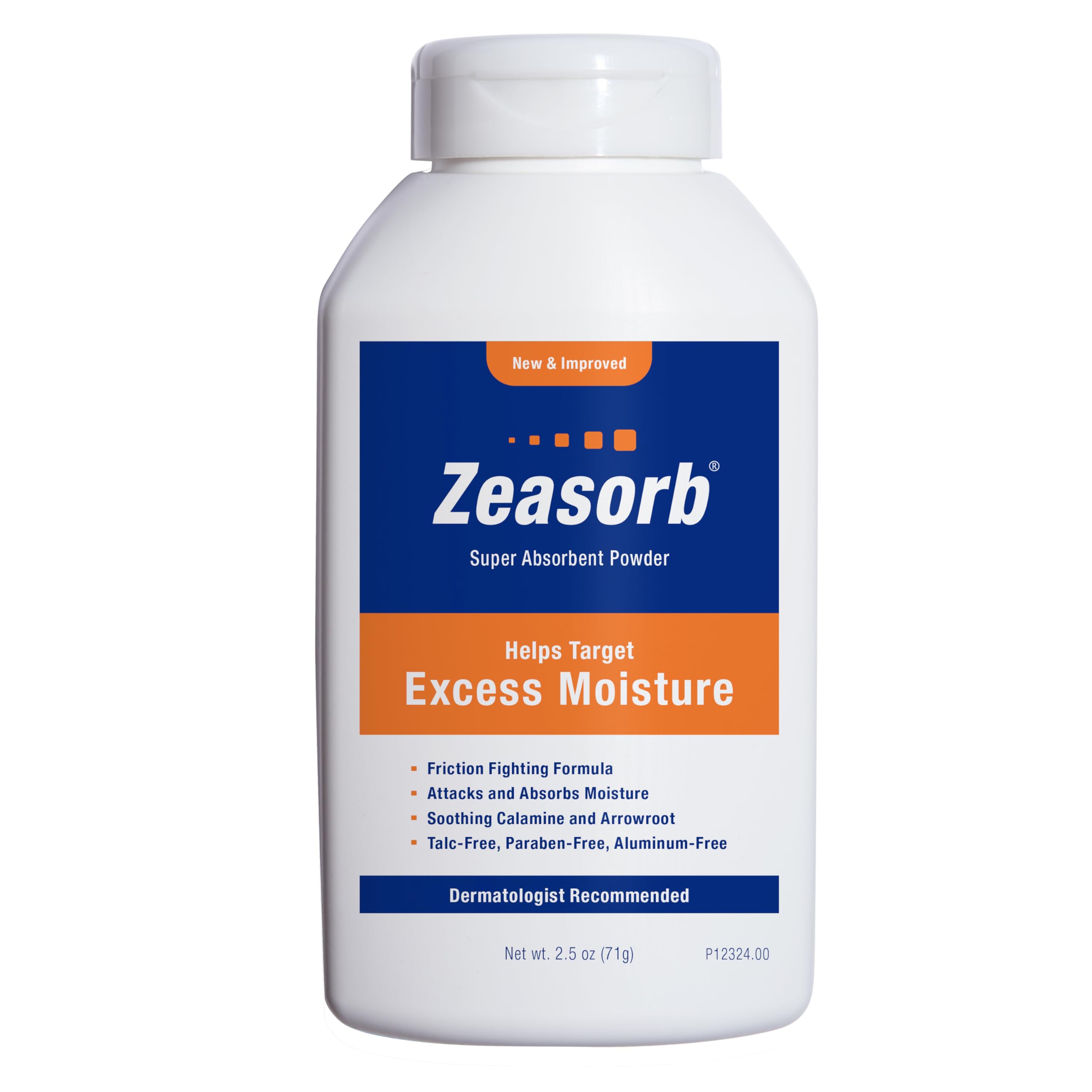 Zeasorb Excess Moisture Control Super Absorbent Foot & Body Powder, Dermatologist Recommended, Friction-Fighting Formula with Pa