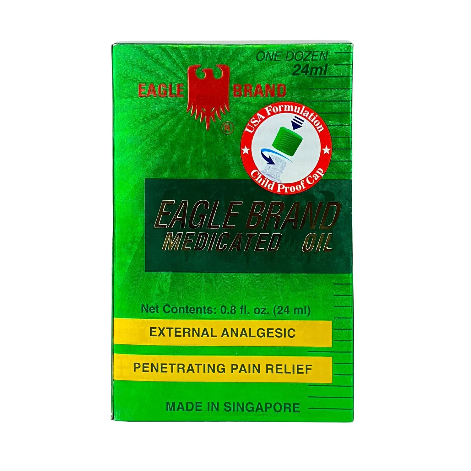 Eagle Brand Natural Medicated Oil for Muscle Aches and Pains, Includes 3 Individual 0.8oz. Bottles