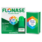 Flonase Allergy Relief Nasal Spray, 24-Hour Non-Drowsy Multi-Symptom Relief - 144 Sprays, Bonus Pack of Tissues