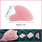 YAMHOHO Gua Sha Jade Stone Gua Sha Massage Tool, Guasha Tool for Face and Body Skin Massage. Tools for SPA Acupuncture, Pink Sto