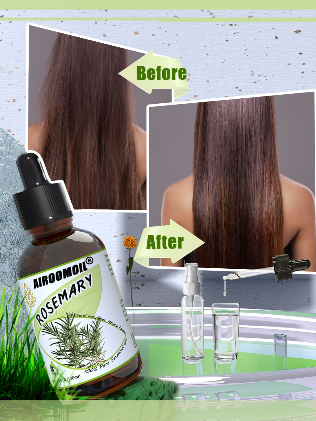 Pure Rosemary Essential Oil Hair Natural Aromatherapy Skin & Body Care Candle Making Home Fragrance Diffuser Oil 4 Fl Oz