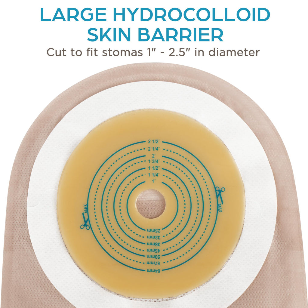 LotFancy Colostomy Bags, Pack of 20, Ostomy Colostomy Supplies, One Piece Drainable Pouches with Clamp Closure for Ileostomy Sto