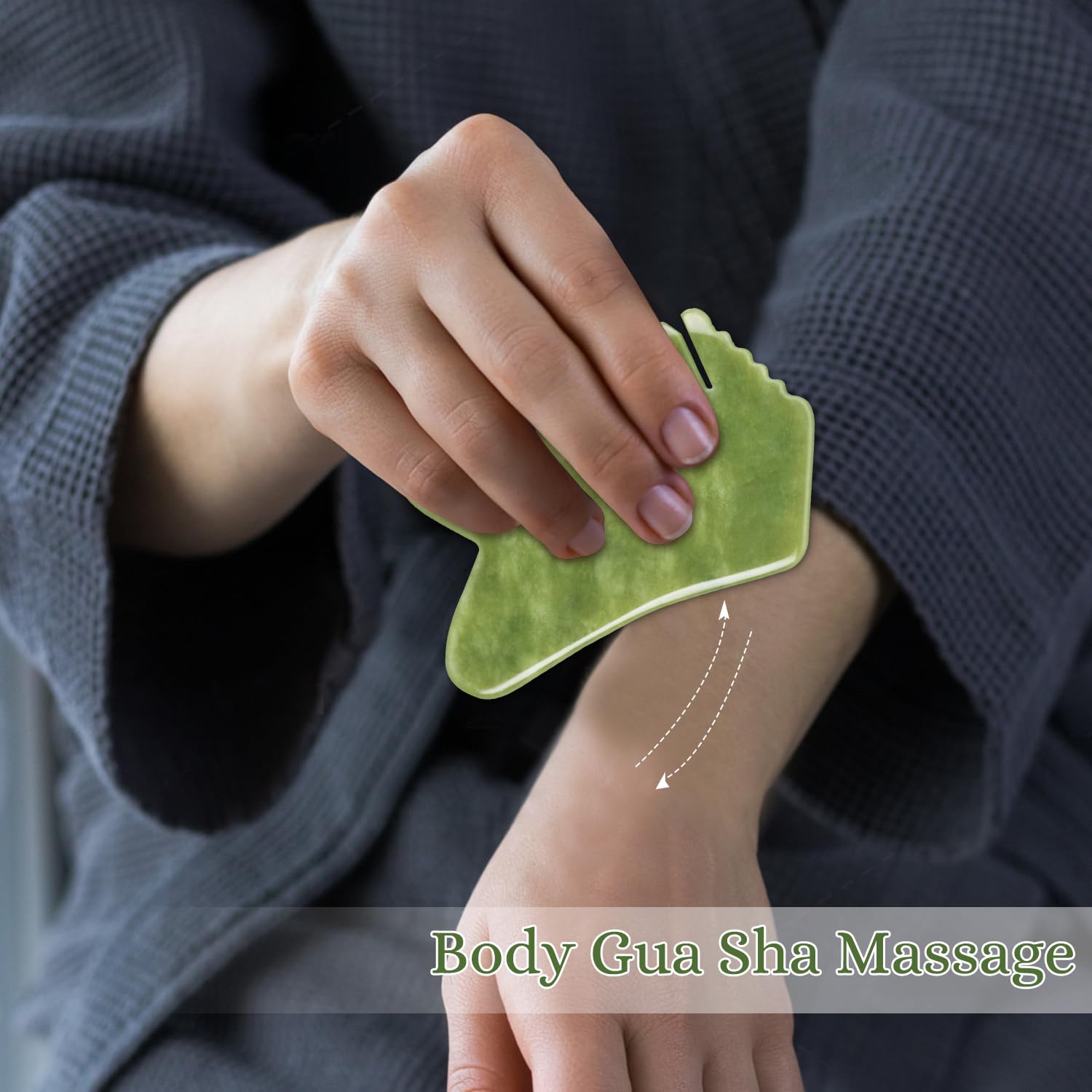 LEOSENSE Gua Sha Comb, Natural White Jade Stone Scalp Massage Comb, Facial GuaSha Tool for Lift and Puffiness, Jade Gua Sha Scra