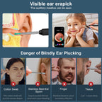 Bekhic Ear Wax Removal - Earwax Remover Tool with 8 Pcs Ear Set, Ear Cleaner with1080P HD Otoscope Camera, Built-in WiFi,Ear Cle