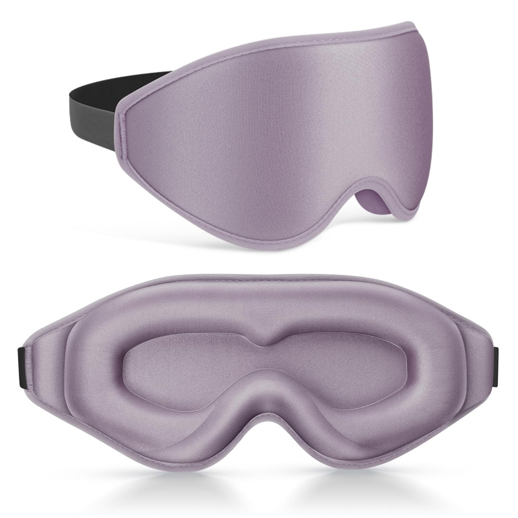 99% Fully Block Out Light Eye Sleep Mask, 3D Deep Contoured Eyes Cover Zero Pressure, Long Lash Extension Eyes Mask with Adjusta