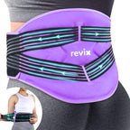 REVIX Reusable Large Back Ice Packs with Compression Straps, Adjustable Lower Back Ice Wrap for Lumbar, Sciatic Nerve, Soft Plus