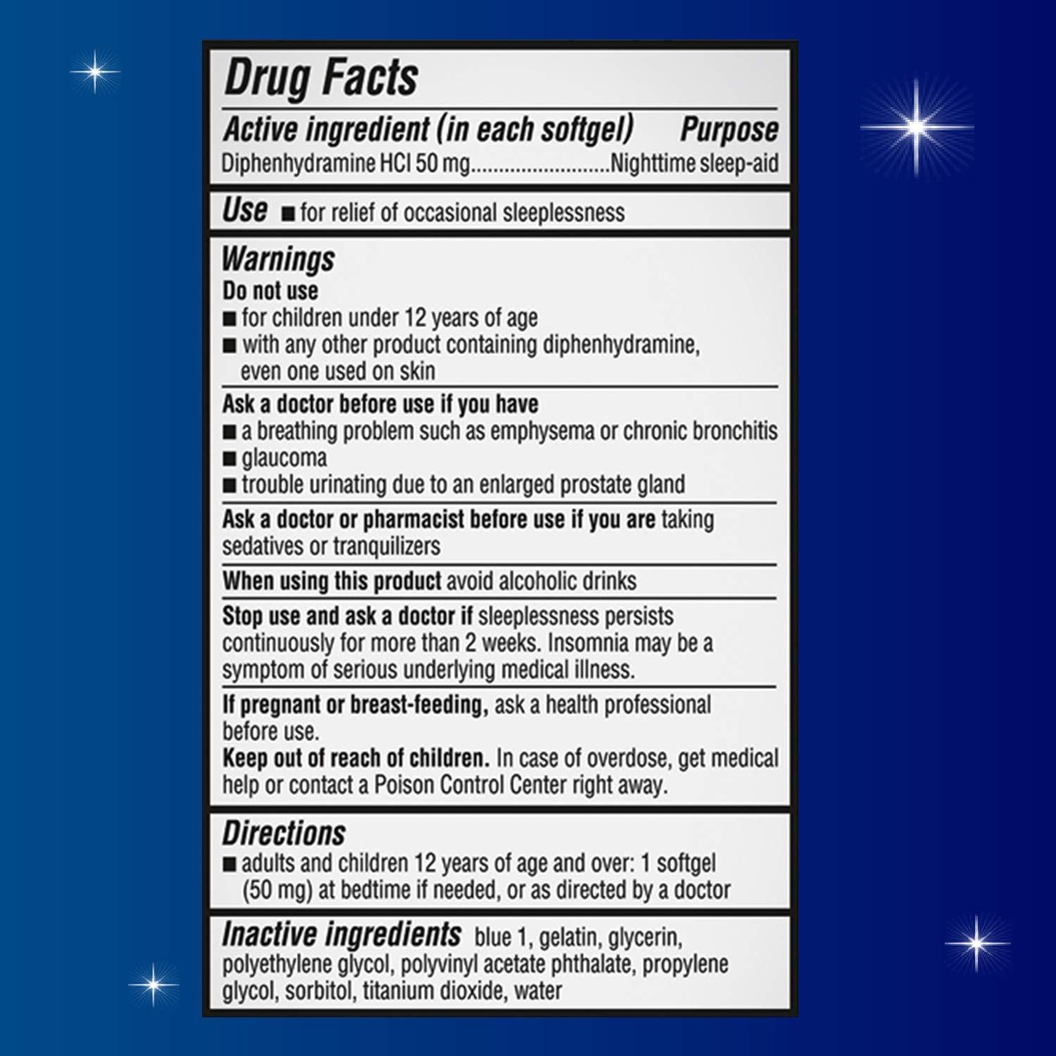 Unisom SleepGels, Nighttime Sleep-aid, Diphenhydramine HCI 50 mg, 32 SoftGels