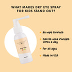 GlamBaby Dry Eye Area Kids Spray | Gentle Hypochlorous Mist, 60ml | Daily Refreshing Care for Sensitive Skin Around Eyes | No-Wi