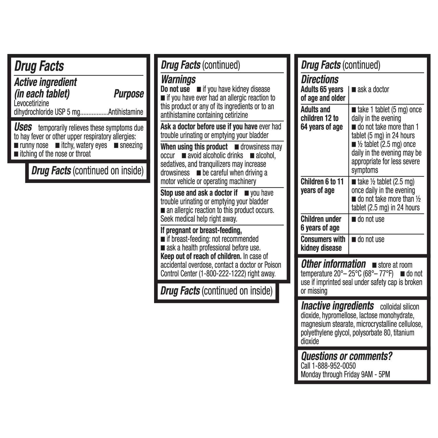 HealthA2Z Allergy Relief | Levocetirizine Dihydrochloride 5mg | 24 Hours | Antihistamine | Relief from Sneezing, Runny Nose, Itc