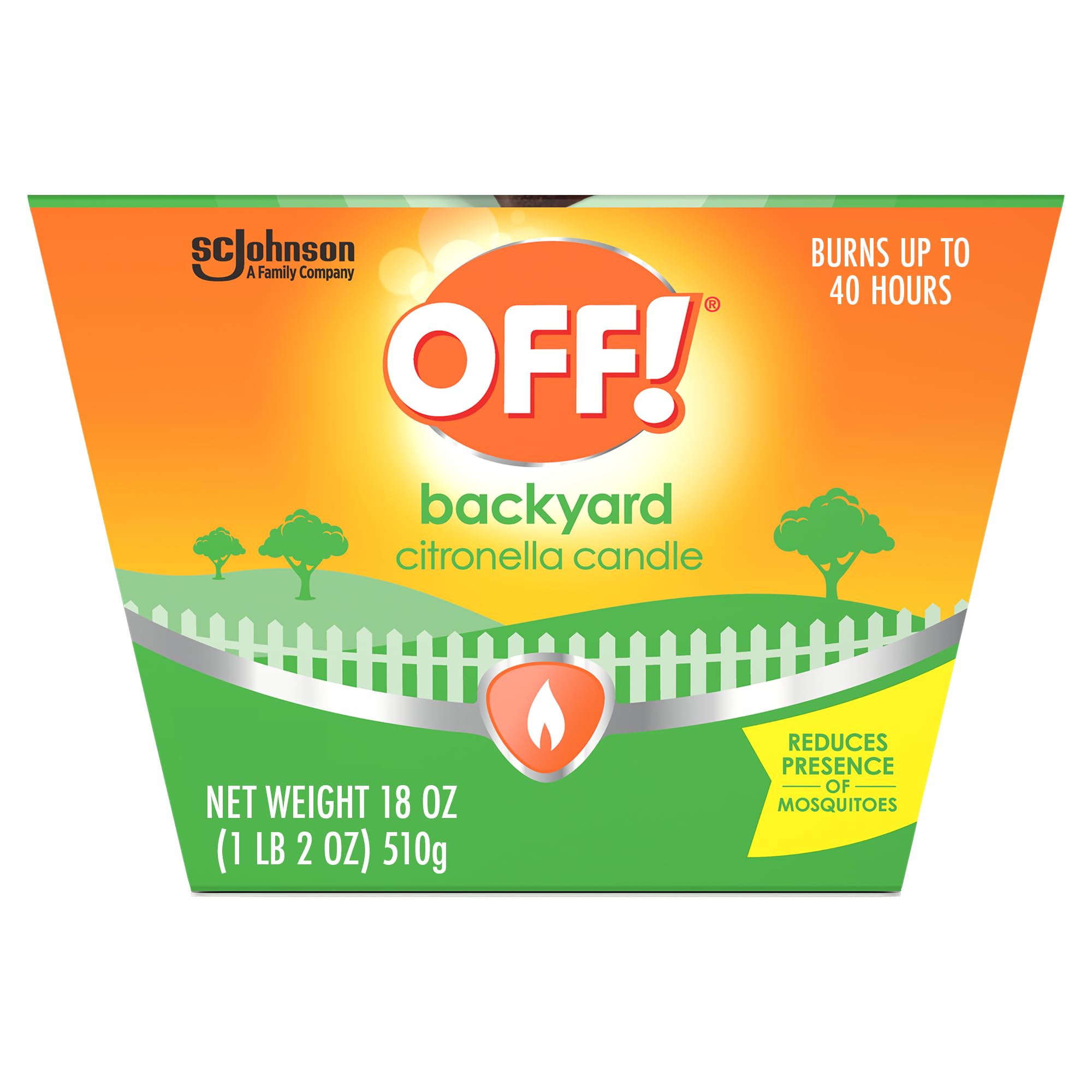 OFF! Scented Citronella Candle, 18 oz, 1 CT, Backyard Outdoor Candle, Burn Time up to 40 Hours, Provides Ambiance and a Gentle G