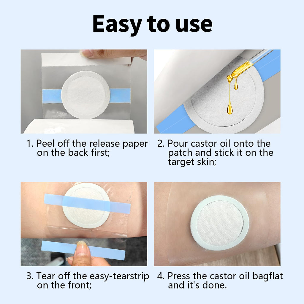 2025 Upgraded Large-Size 36PCS PU Film Castor Oil Pack Wrap - Super Thin, Soft, Disposable, Self-Adhesive, Skin-Friendly,No Wash
