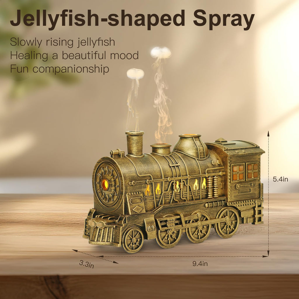 BLOIMP Essential Oil Diffuser Train Diffuser 300ml, Train Humidifier, Aromatherapy Diffuser Cool Mist Aromatherapy with 2 Light