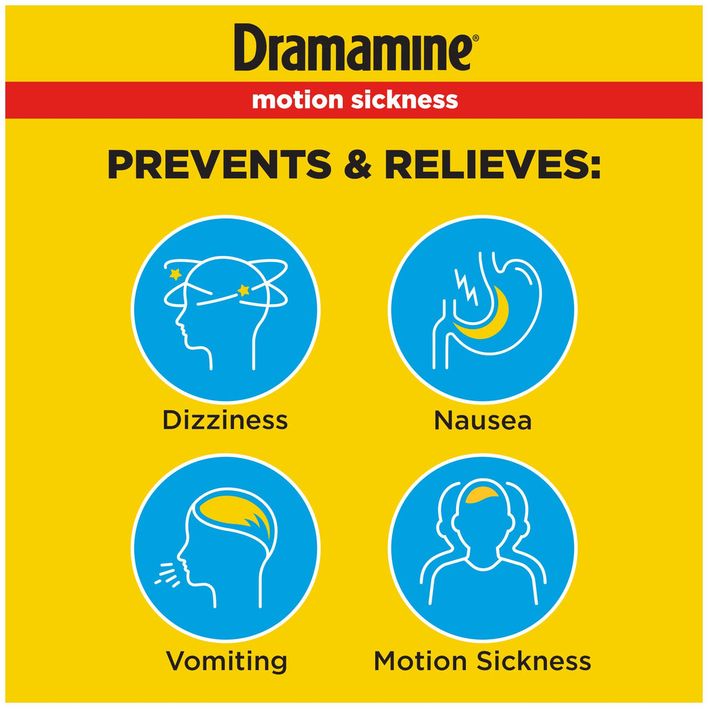 Dramamine Original, Motion Sickness Relief, Travel Vial, 12 Count