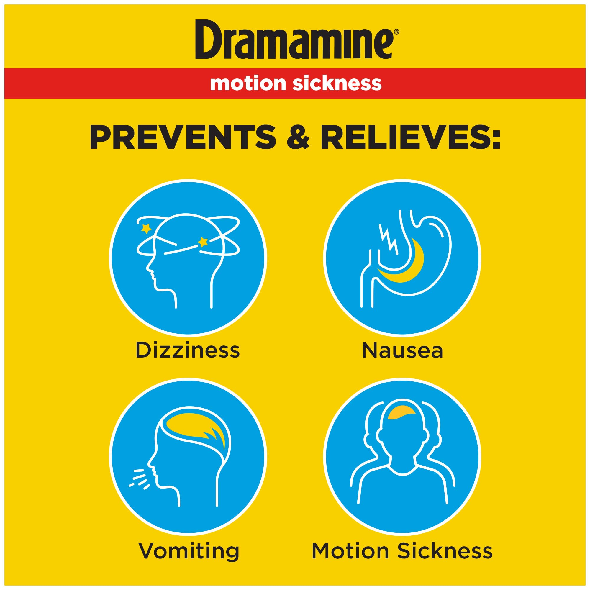 Dramamine Original, Motion Sickness Relief, Travel Vial, 12 Count