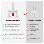 Training Device for Naloxone Nasal Spray | for Use in First Aid Training for Opioid Overdose | Reusable | Includes Two Nasal Spr