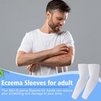 Eurzom 8 Pairs Eczema Sleeve for Adult Teens Eczema Psoriasis Unisex Arm Leg Sleeve for Women Men UV Protection Sleeves(Small)