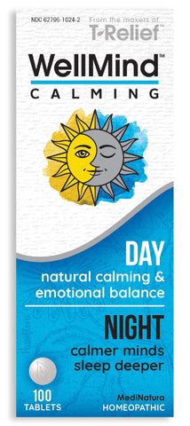 MediNatura WellMind Natural Calming Remedy Helps Ease Stress, Tension & Nervousness - 10 Homeopathic Soothing Botanicals Help Ca