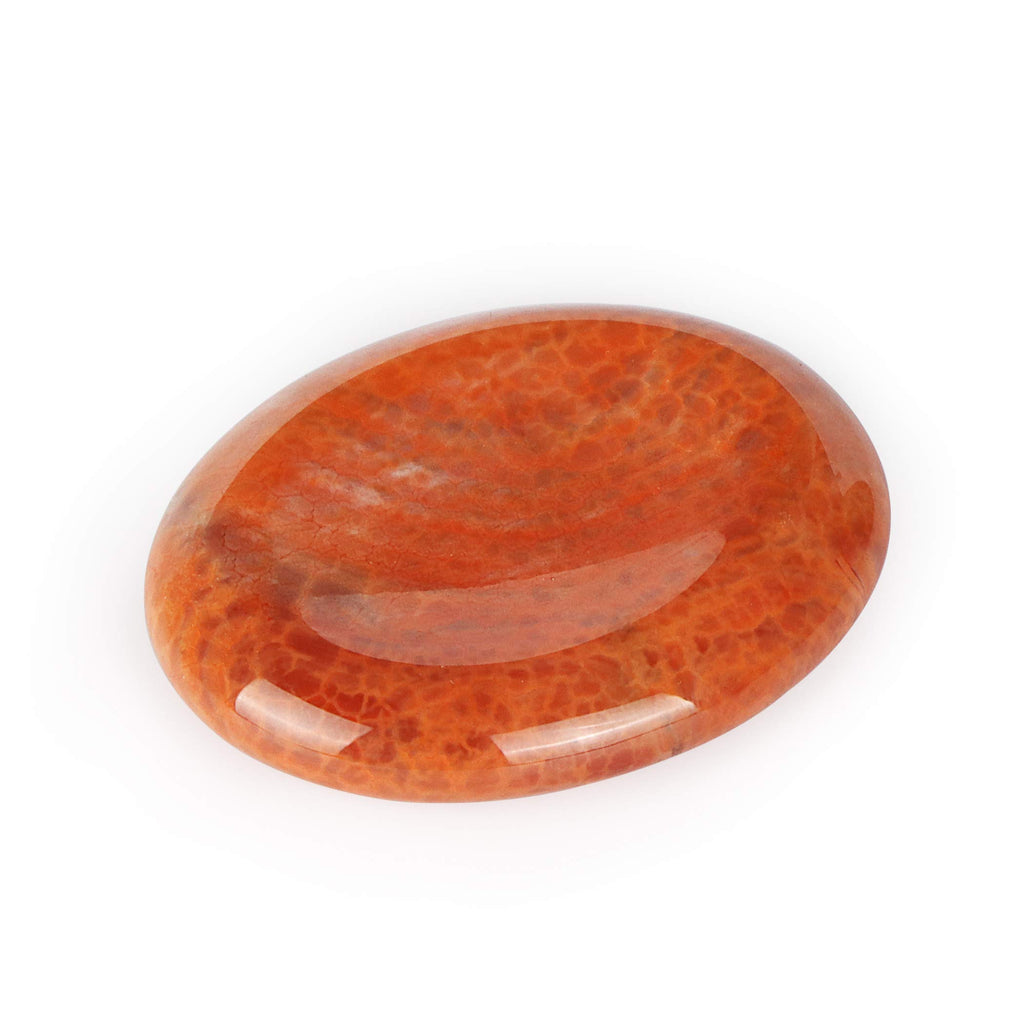 Artistone Fire Agate Crystal Thumb Worry Stones for Anxiety Hand Carved Healing Crystal Pocket Oval Palm Bulk Pocket Chakra Ston
