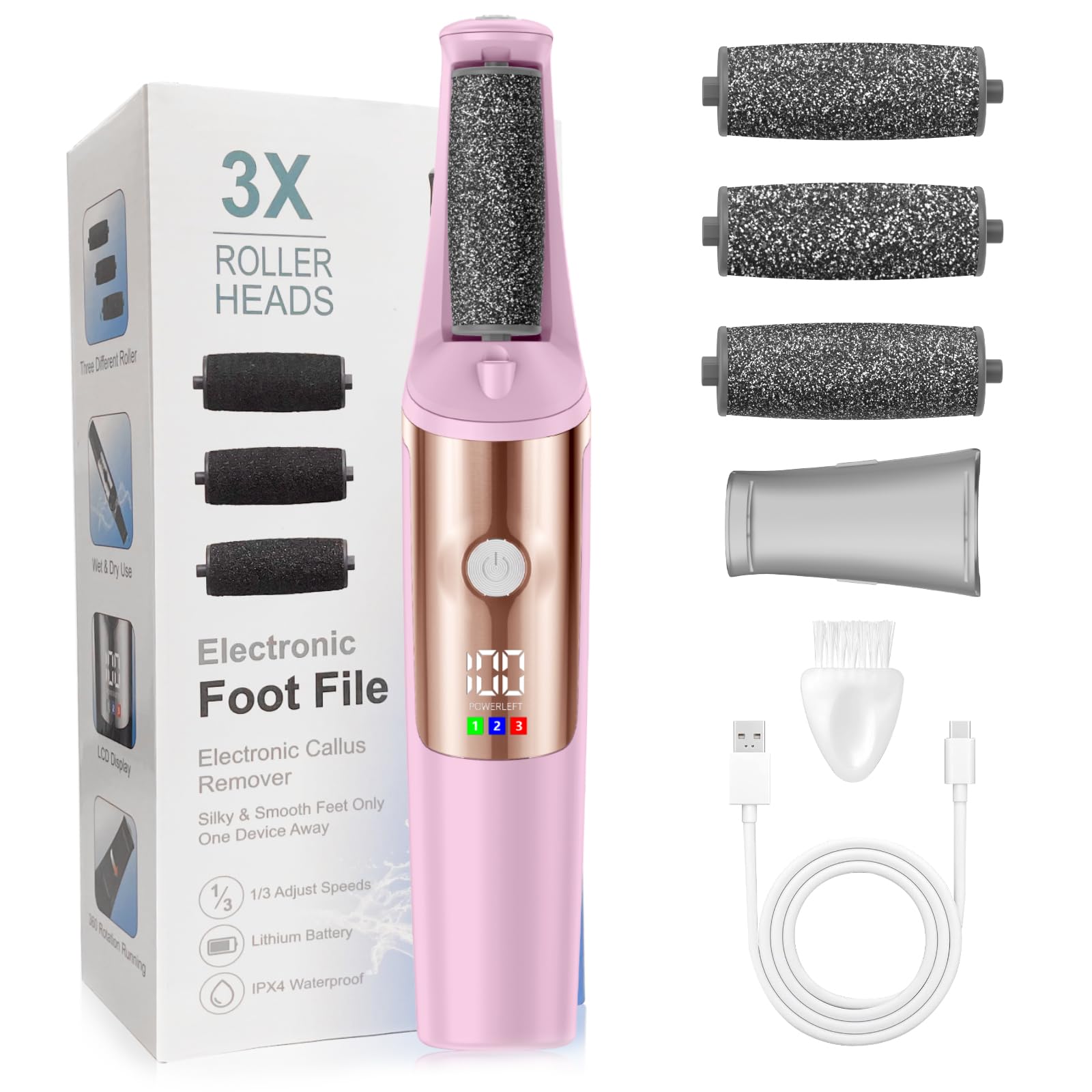 Electric Callus Remover for Feet, Professional Pedicure Tools Foot Care Kit, Foot Scrubber Electric Feet File Smooth Pedi Wand f